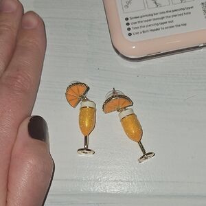 Betsy Johnson Orange Mimosa Earrings